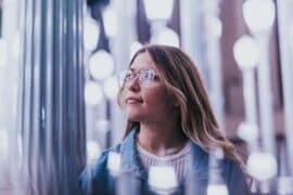Woman in urban setting