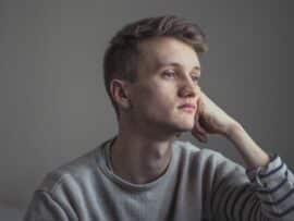Serious man in thought