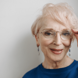 Woman wearing glasses